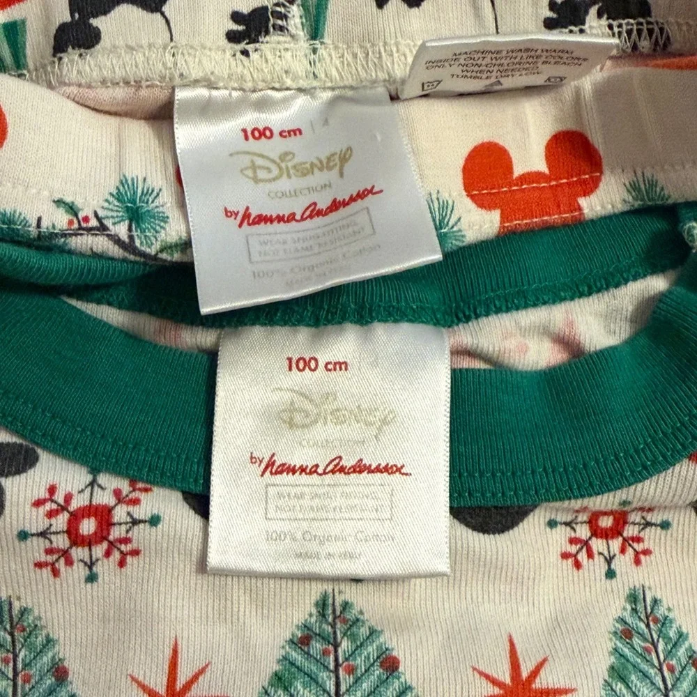 Hanna Andersson Disney Mickey Mouse Christmas Pajamas Set Kids 100cm 4 Organic